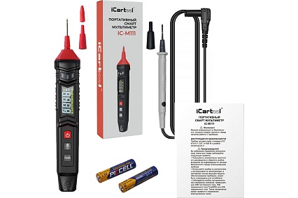 Портативный цифровой смарт мультиметр-ручка iCartool CATIII 600 V, TrueRMS IC-M111