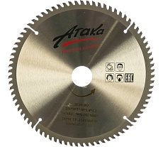 Диск пильный по дереву (216х30 мм; 80T; б/рез тон.) АТАКА 8078800
