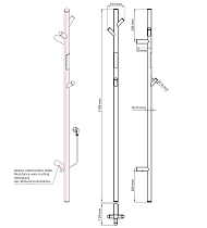 Полотенцесушитель электрический Bemeta 704154015 30W 103x1180 стойка, медь матовая