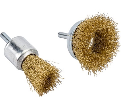 Набор кордщеток дисковых латунных для дрели (6 пр, 1/4", 25-75 мм) Rockforce RF-BWS601(29094)