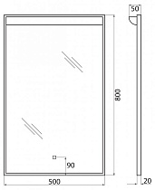 Зеркало BelBagno SPC-UNO-500-800-TCH 50x80 см, с подсветкой