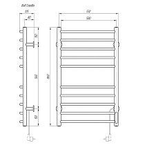 Полотенцесушитель электрический Domoterm Классик DMT 109-10 50x86 TBOX EK ТЭН справа, с таймером, хром