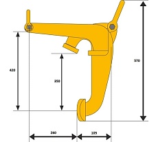 Захват для бочек TEHNOLIFT тип YQC, 0.6 т 4687202158638