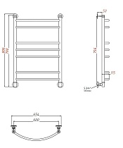 Полотенцесушитель водяной Aquanet Romeo(г2) 60x80 см