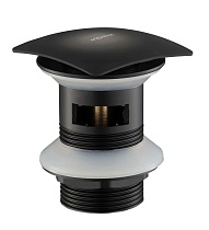 Донный клапан Aquatek AQ6004MB с переливом, Click-clack, черный матовый