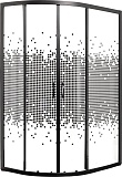 Душевой уголок Мономах ДУ 90/70/180 МЗ BL L/R 90x70 прозрачное с рисунком, черный, 10000008623