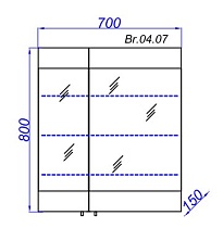 Зеркальный шкаф Aqwella Бриг 70 см Br.04.07/W белый
