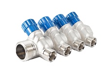 Коллектор с регулировочными вентилями PROFACTOR в/н 1" х 4 вых 1/2"нар PF MV 269.4