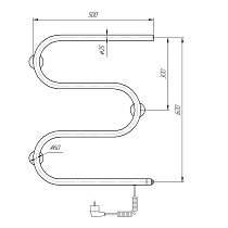 Полотенцесушитель электрический Domoterm М-образный DMT 107-25 60x50 ТЭН справа, хром