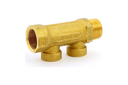 Коллектор Tiemme 2 отвода, 3/4"х1/2"В (латунь) 1910052 / 1932G050402