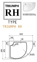 Поддон для душа Cezares Tray-Triumph 120x90 прямоугольный ассиметричный, левый