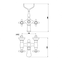 Смеситель для ванны Timo Ritz 0144Y Silver Cross с душем