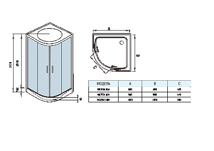 Душевая кабина WeltWasser Werra 1004 100x100 хром, прозрачное