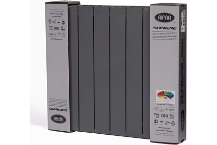 Биметаллический радиатор Rifar 55 SUPReMO 500-8, Ду 3/4, титан R S50083/47012