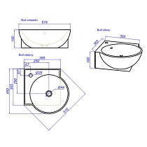 Раковина Aqwella Дельта 46 см 4640021061435