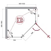Душевой уголок BelBagno KRAFT-P-1-100-C-Cr-R 100x100 прозрачный, хром, правый