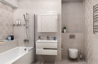 Современная классика белого цвета в ванной комнате