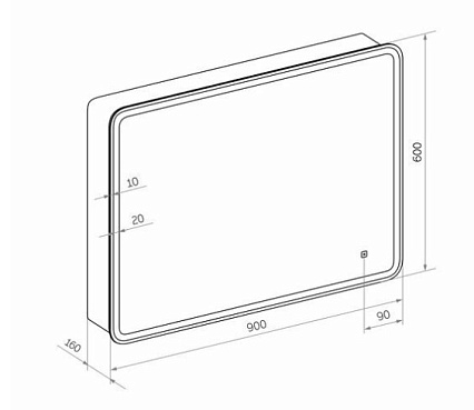 Зеркальный шкаф Континент Tokio LED 90x60 с подсветкой, МВК060