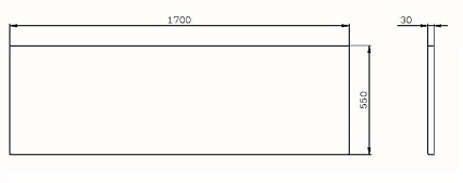 Фронтальная панель Am.Pm Func W84A-170-070W-P 170 см