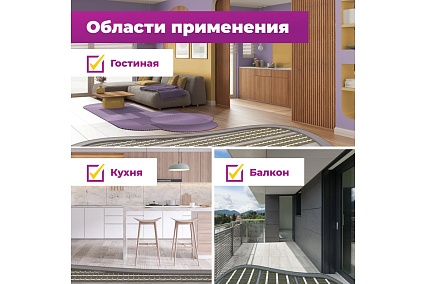 Теплый пол OneKeyElectro нагревательный мат под ламинат/плитку/линолеум: 4 кв. м (600 Вт). 2284478