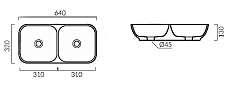 Раковина Grossman GR-3038-2 64 см белый