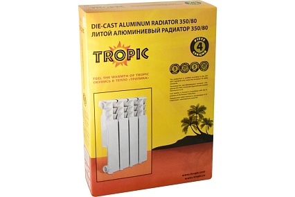 Радиатор Tropic 350x80, алюминиевый, 4 секции 7601.017
