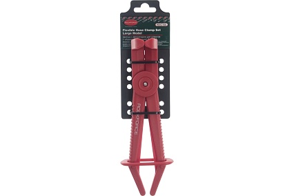 Пластиковый зажим для шлангов Rockforce с фиксатором изогнутый 90L-220мм RF-903G18A(27397)