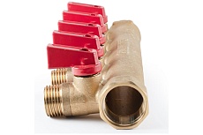 Коллектор с шаровыми кранами PROFACTOR в/н 3/4&quot; х 5 вых 1/2&quot;нар PF MV 264.5