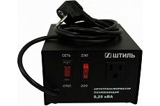 Автотрансформатор Штиль 0,25 кВА в черном корпусе АТ 230-220/110-0,25-50 ч/к