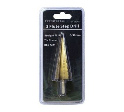 Сверло ступенчатое (6-30 мм; TIN HSS 4241) Rockforce RF-44746