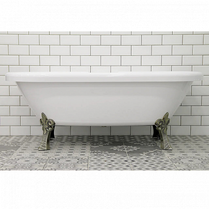 Акриловая ванна Радомир Леонесса 175x80 на ножках "лилия" бронза, чаша перламутр, оболочка перламутр