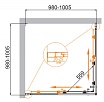 Душевой уголок Cezares MOLVENO-A-2-100-C-BORO-IV 100x100 прозрачный, брашированное золото