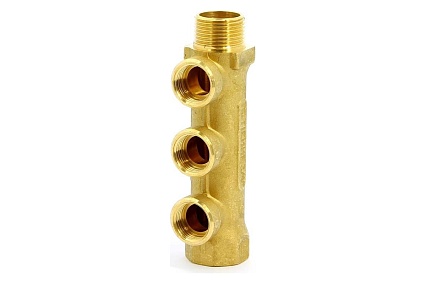 Коллектор Tiemme 3 отвода, 3/4"х1/2"В (латунь) 1910039 / 1933G050403