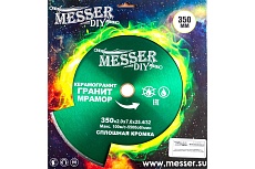 Диск алмазный сплошной по керамограниту, граниту, мрамору (350х32/25.4мм) Messer DIY 03.350.867