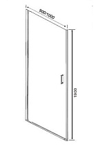 Душевая дверь Orange E04-090TB/D 90x190, прозрачная, черный