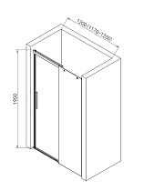 Душевая дверь AQUAme AQM4803-12 120x195, прозрачное, хром