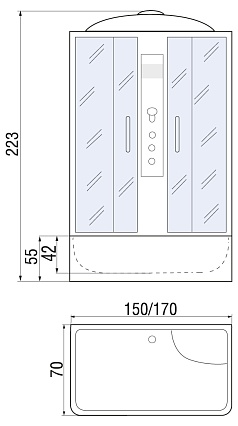 Душевая кабина River Sena 150/70/50 ТН 150x70 тонированная, 10000001804