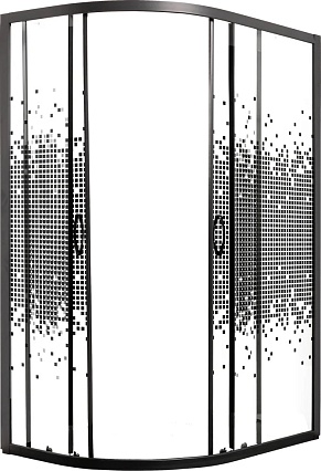 Душевой уголок Мономах ДУ 100/70/180 МЗ BL L/R 100x70 прозрачное с рисунком, черный, 10000008624