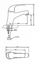 Смеситель для раковины Bravat Fit F1135188CP-RUS хром