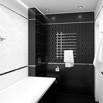 Плитка Laparet Tabu чёрный рельеф 30х60 см