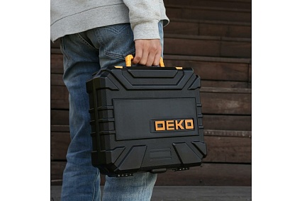 Аккумуляторная дрель-шуруповерт Deko DKCD20FU-Li + набор 195 инструментов для дома, 20 В, 2х2.0 Ач, в кейсе 063-4135