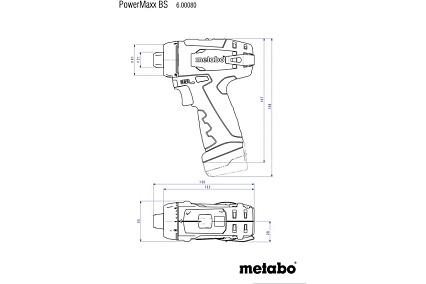 Аккумуляторная дрель-шуруповерт Metabo PowerMaxx BS 12 В, 2х2.0, LC12, патрон, кейс 600984500