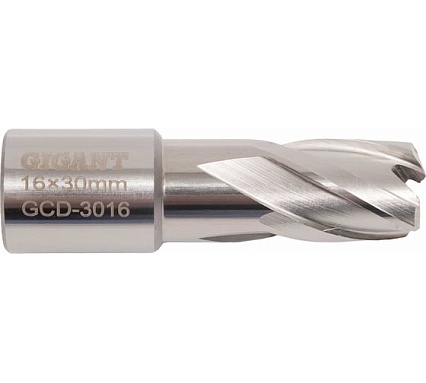 Сверло корончатое, HSS, L=30 мм, d=16 мм Gigant GCD-3016