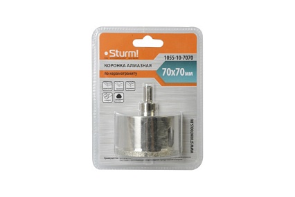 Коронка алмазная (70х70 мм; хв-к с проточкой) Sturm 1055-10-7070