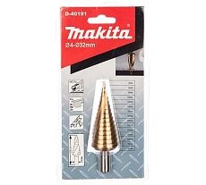 Сверло ступенчатое (4-32 мм; 80 мм; 102 мм; HSS) Makita D-40191