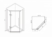 Душевой уголок Abber Ewiges Wasser 90x90 AG05090 пятиугольный, профиль хром