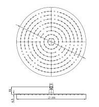 Верхний душ RGW Shower Panels SP-81B 25x25 черный