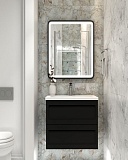 Мебель для ванной Art&Max Platino 60 см с керамической раковиной, черный матовый