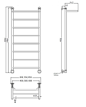 Полотенцесушитель водяной Aquanet Fiona 60x120 см, с верхней полкой