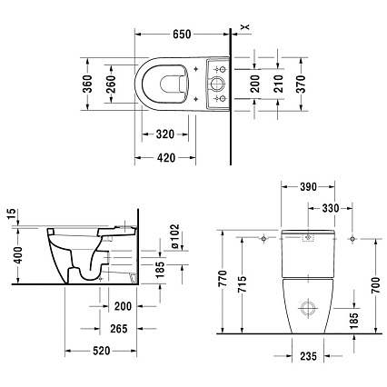 Бачок для унитаза Duravit ME by Starck 0938100005